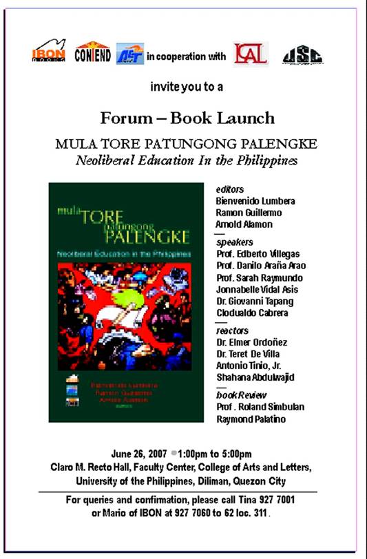 Poster of our book launch Poster of our book launch