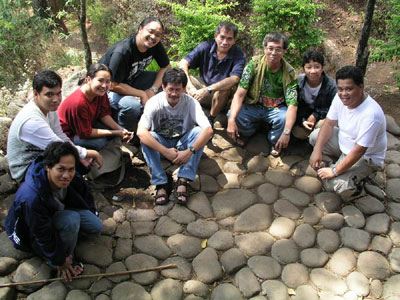 Me with Bulatlat senior editors and writers, Maryknoll Ecological Center, Baguio City (30 March 2003)