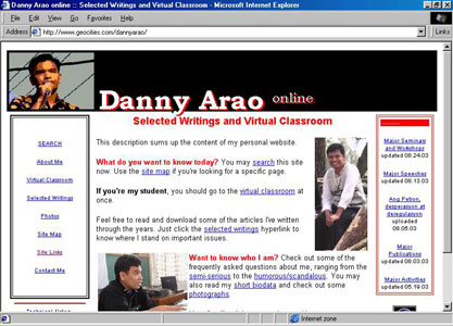 Danny Arao online index page