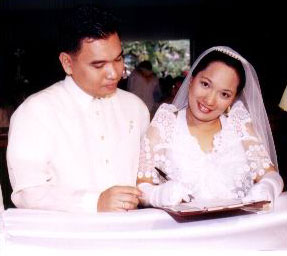 Joy signs our marriage contract