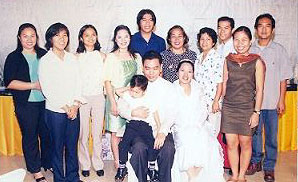 Posing with Danny's colleagues at IBON and Joy's relatives